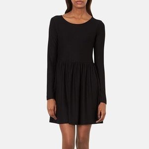 Topshop Long Sleeve Jersey Skater Dress - Black